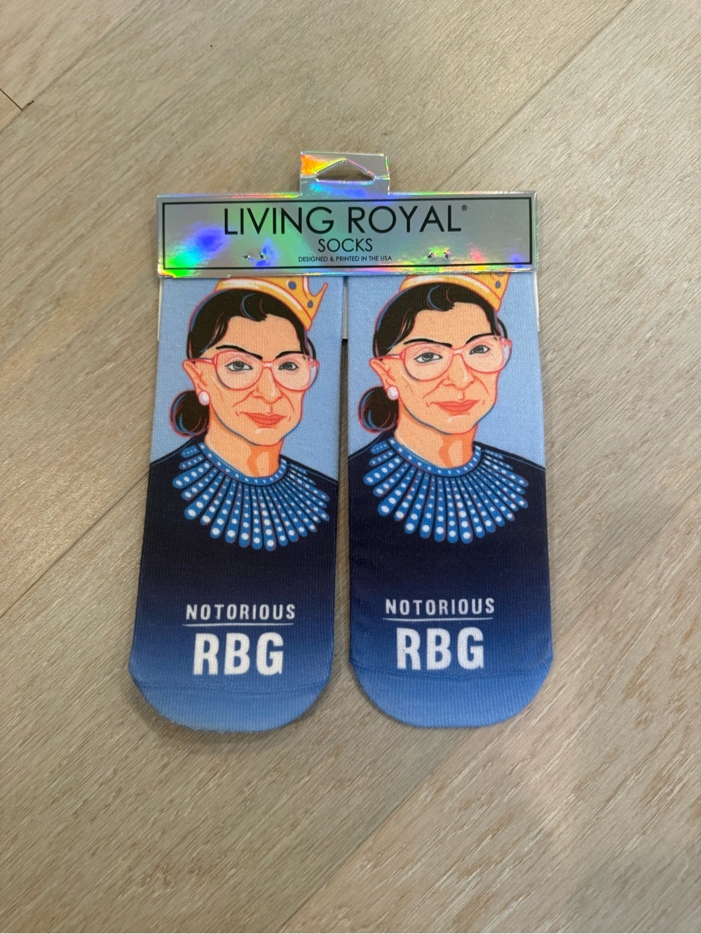 Living Royal Notorious RBG Women's Novelty Crew Socks - Blue